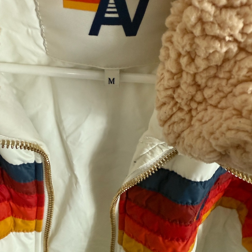 Aviator Nation White Jacket with Multicolor Stripes - Picture 3 of 3